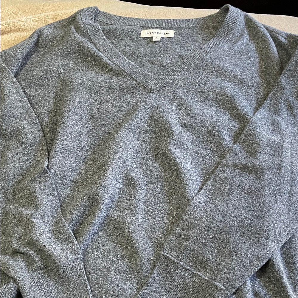 Lucky Brand Charcoal V-Neck Sweater